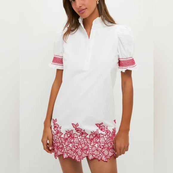Hyacinth House Dresses & Skirts - Hyacinth House White & Red Embroidered Eliza Mini Dress